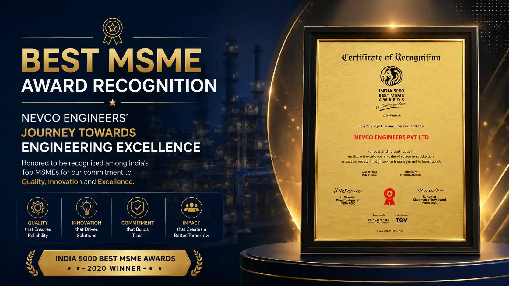 Best MSME Award Recognition: NEVCO Engineers’ Journey Towards Engineering Excellence